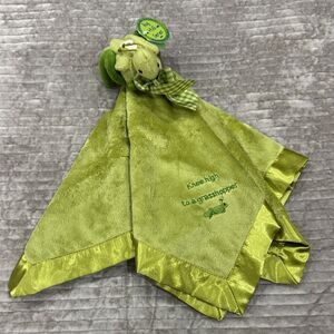 Green Plush Security Blanket with Knee High to Grasshopper Embroidery New